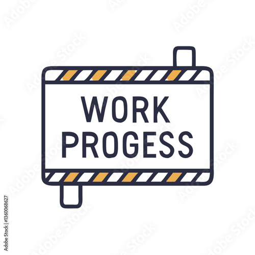 Work in progress barrier icon in flat style with muted colors