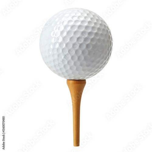 Golf ball on tee ready to be hit