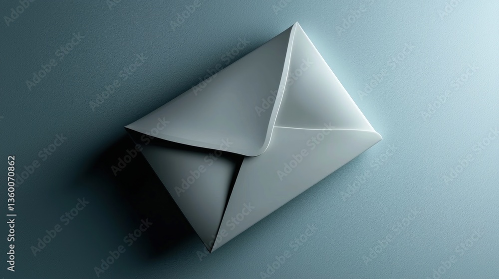 Light Gray Envelope on Pastel Background Light Gray Envelope on Pastel Background