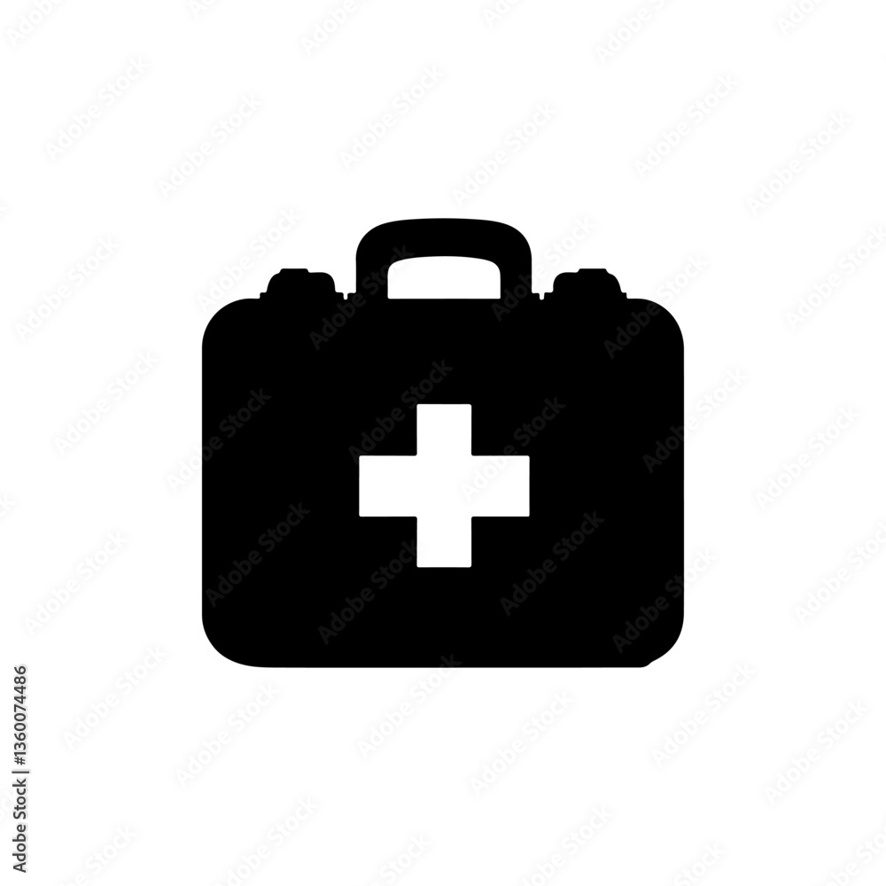 First aid box silhouette icon vector design. First aid box silhouette icon vector design.