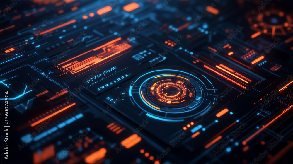 A dark backdrop accented with neon glowing elements, forming a sleek and futuristic motion concept A dark backdrop accented with neon glowing elements, forming a sleek and futuristic motion concept