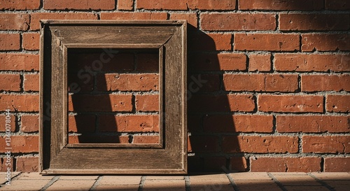 Aged wooden door set in an old brick wall of a vintage building