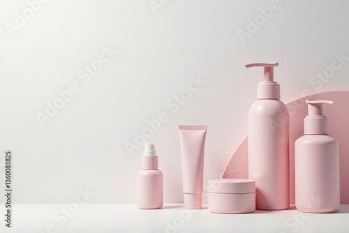 Pure white studio background perfect for cosmetic products, studio, template, makeup