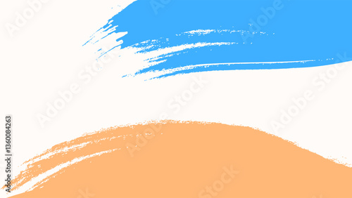 ABSTRACT BACKGROUND WITH SHAPES MESSY BRUSH BLUE ORANGE COLORFUL DESIGN VECTOR TEMPLATE FOR WALLPAPER, COVER DESIGN