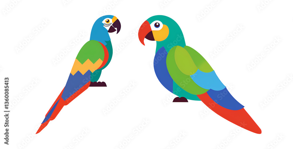Fototapeta premium Colorful Parrot Illustration Vibrant Tropical Bird Digital Art Design