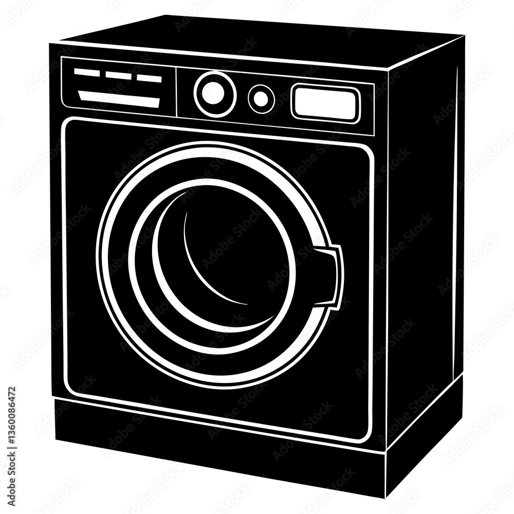 Washing Machine Silhouette Vector Washing Machine Silhouette Vector