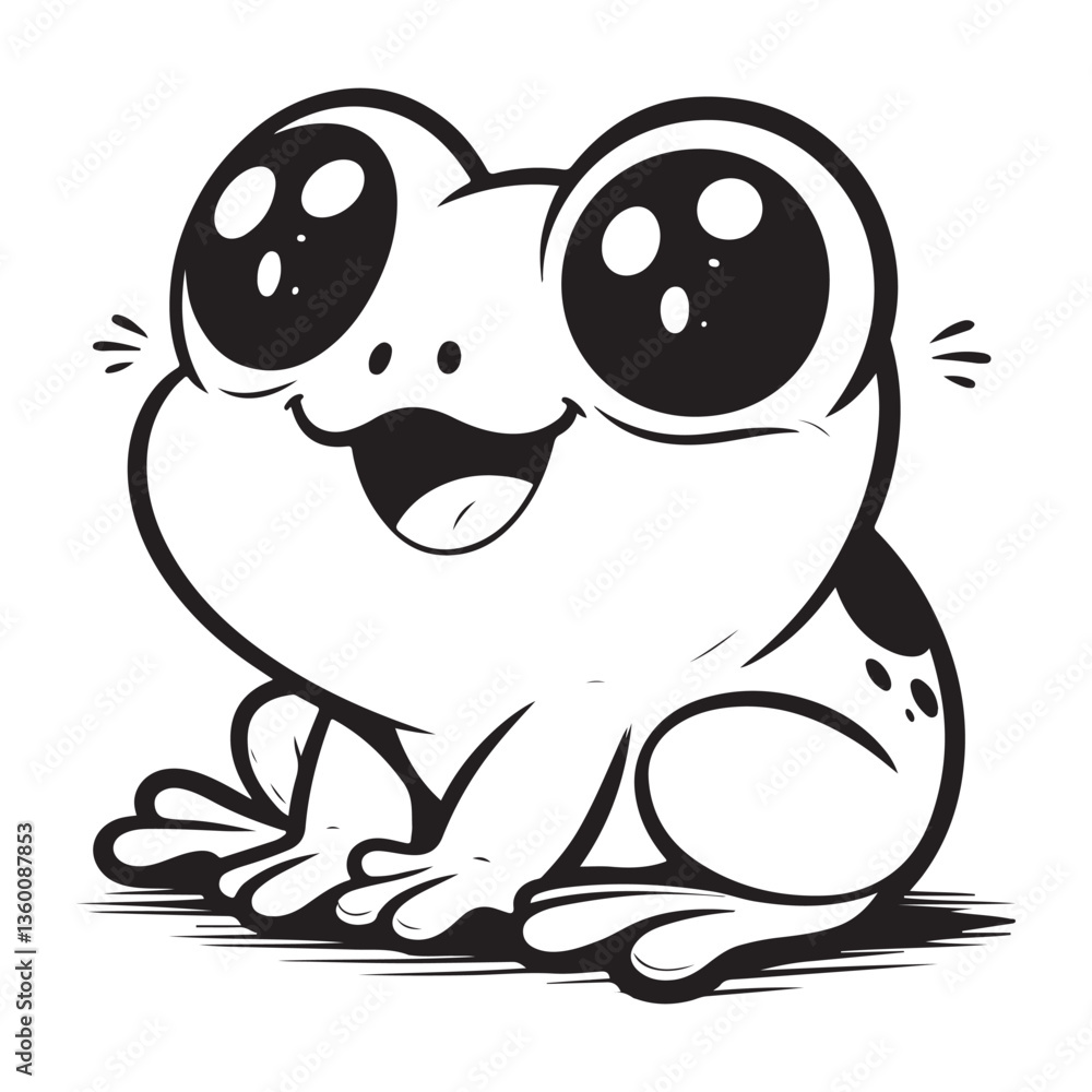 Frog cartoon character Vector silhouette Frog cartoon character Vector silhouette