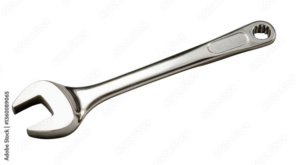 Chrome wrench tool isolated on white background representing fixing and repairing Chrome wrench tool isolated on white background representing fixing and repairing