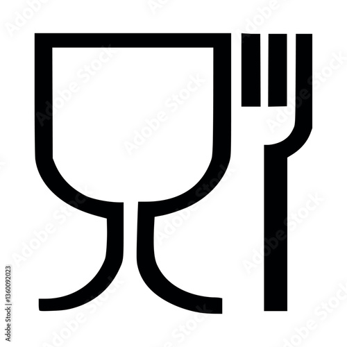 eu food contact material symbol black and white labeling icon