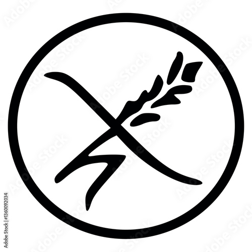 gluten free icon symbol for gluten-free products labeling