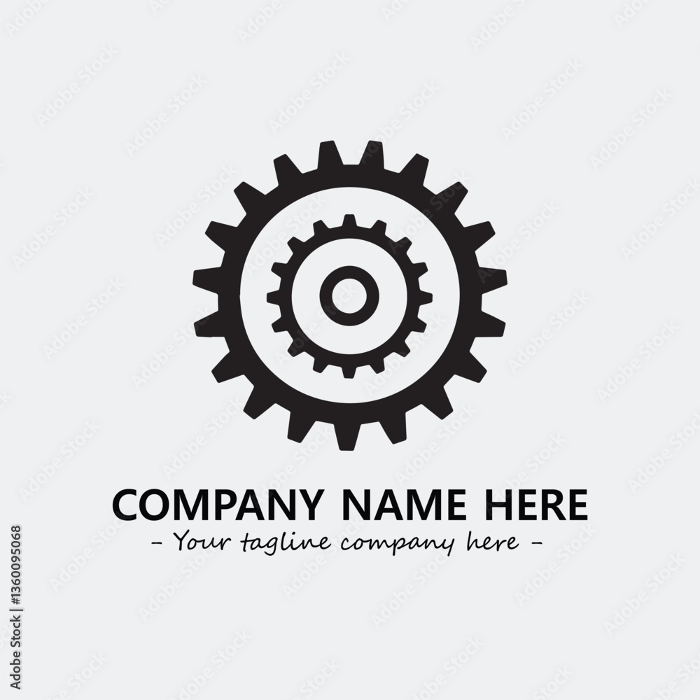 Fototapeta premium Gear illustration for logo company black and white vector image
