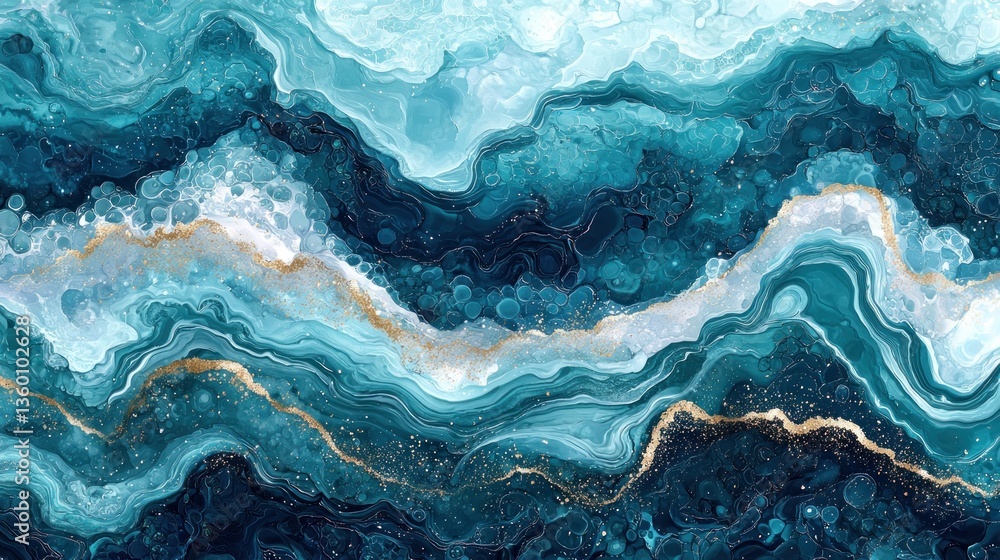 Abstract teal and gold marble texture Abstract teal and gold marble texture