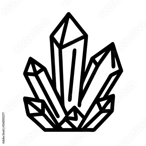 Crystal cluster outline icon	