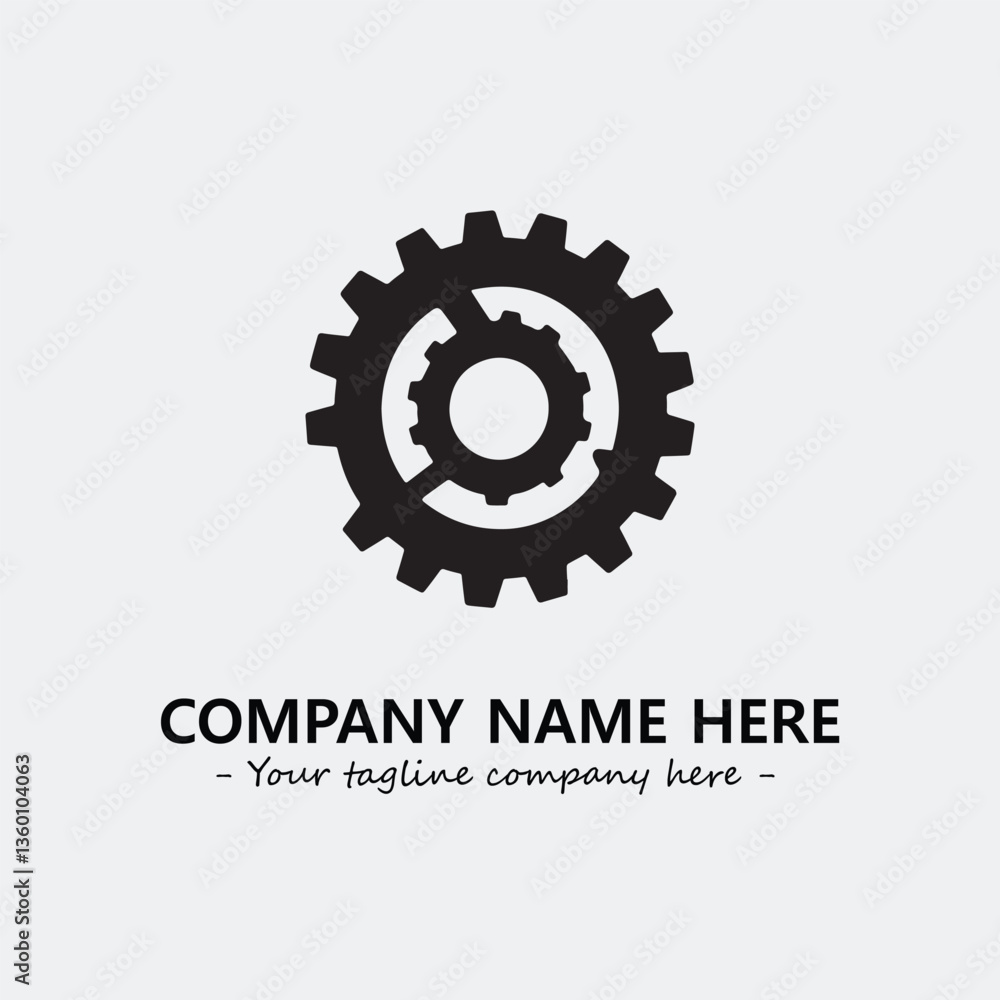 Fototapeta premium Gear illustration for logo company black and white vector image