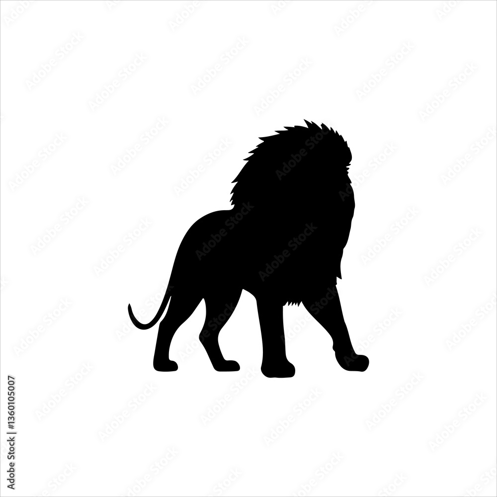 Lion Silhouette icon vector flat design. Lion Silhouette icon vector flat design.