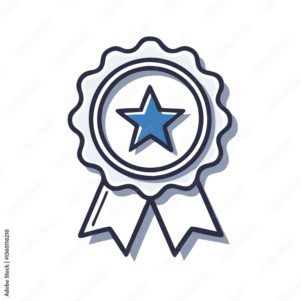 Award ribbon vector icon in flat style with neutral tones Award ribbon vector icon in flat style with neutral tones