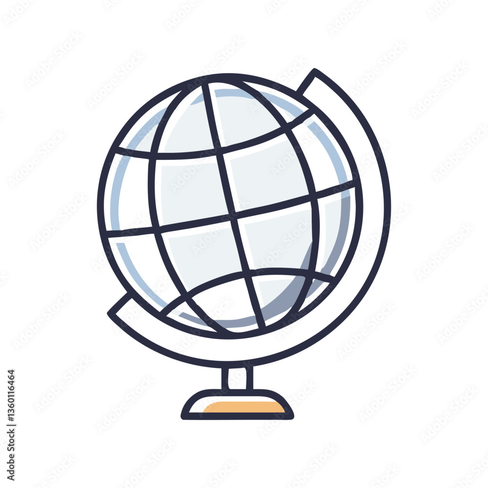 Globe vector icon in flat style with neutral tones Globe vector icon in flat style with neutral tones