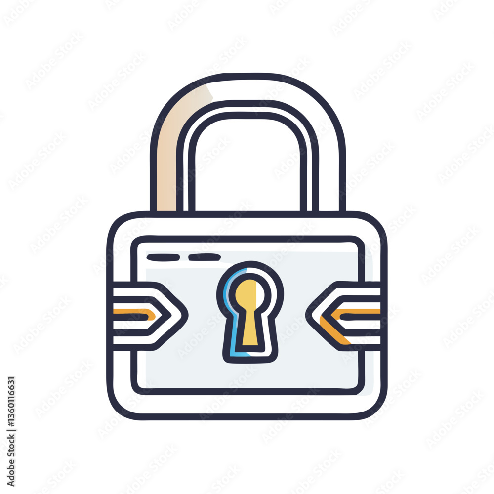 Padlock vector icon in flat style with muted colors Padlock vector icon in flat style with muted colors