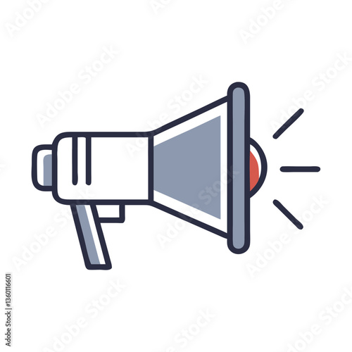 Wallpaper Mural Megaphone vector icon in flat style with muted colors Torontodigital.ca