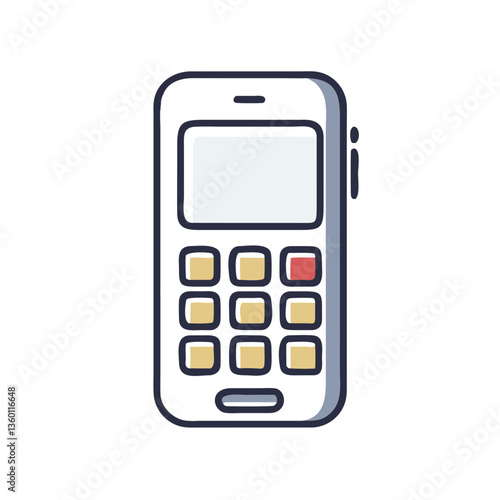 Wallpaper Mural Mobile phone vector icon in flat style with neutral tones Torontodigital.ca