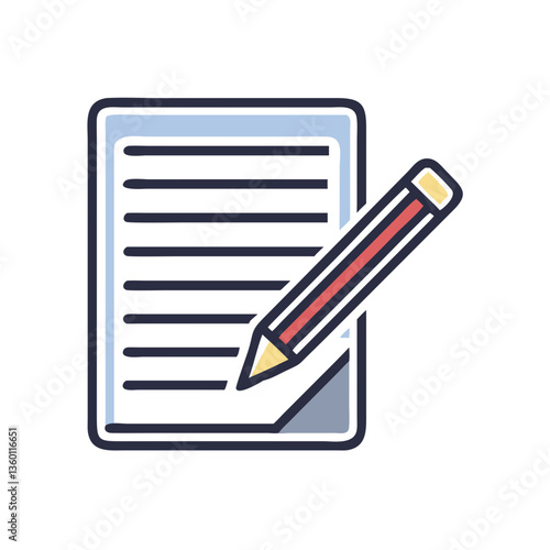 Wallpaper Mural Document with pen vector icon in flat style with muted colors Torontodigital.ca