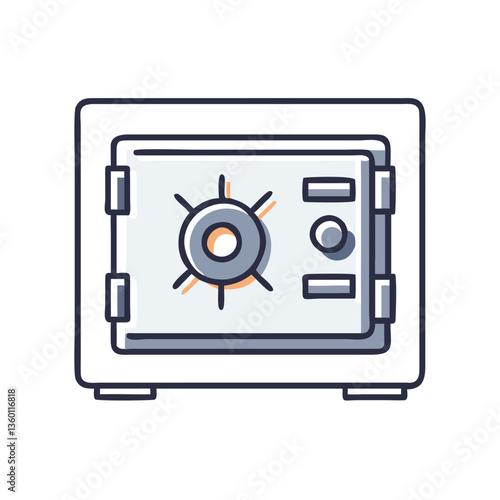 Safe deposit box vector icon in flat style with muted colors