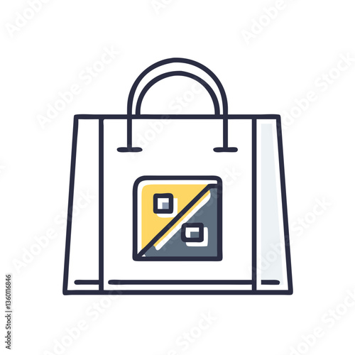 Wallpaper Mural Shopping bag vector icon in flat style with muted colors Torontodigital.ca