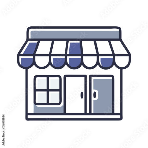 Storefront vector icon in flat style with neutral tones