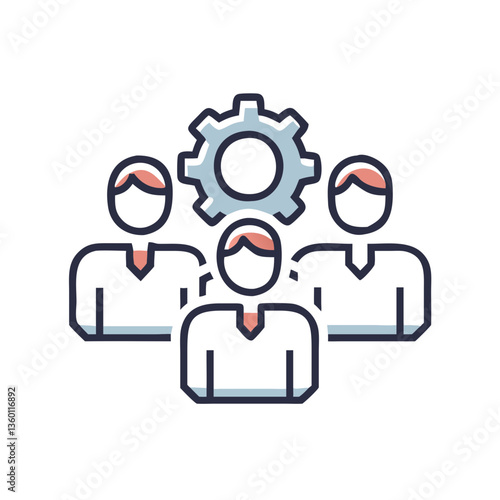 Wallpaper Mural Team management icon in flat style with neutral tones Torontodigital.ca