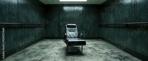 Empty room with dark chair