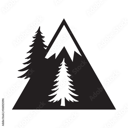Mountain silhouette icon. Vector illustration eps 10
