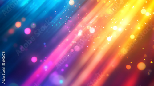 Background with abstract light beams, vibrant colors, and a dynamic feel, ai abstract bokeh background