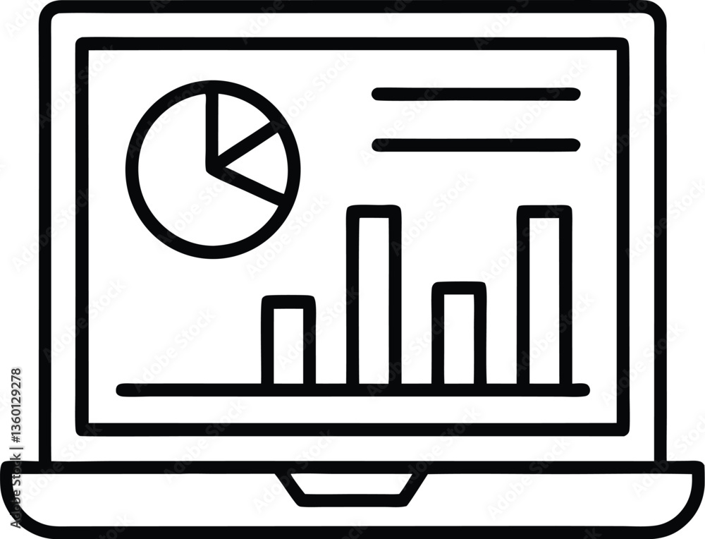 Data Analytics on Laptop – Business, Finance, and Digital Report Icon Data Analytics on Laptop – Business, Finance, and Digital Report Icon