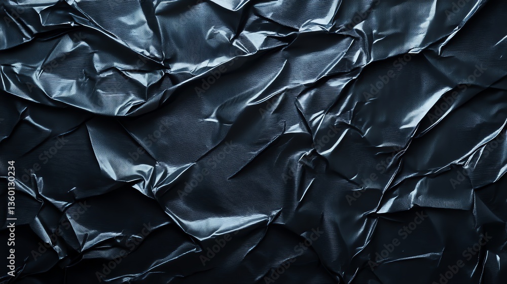 Abstract Crumpled Texture Dark Material Surface Reflecting Light Pattern Abstract Crumpled Texture Dark Material Surface Reflecting Light Pattern