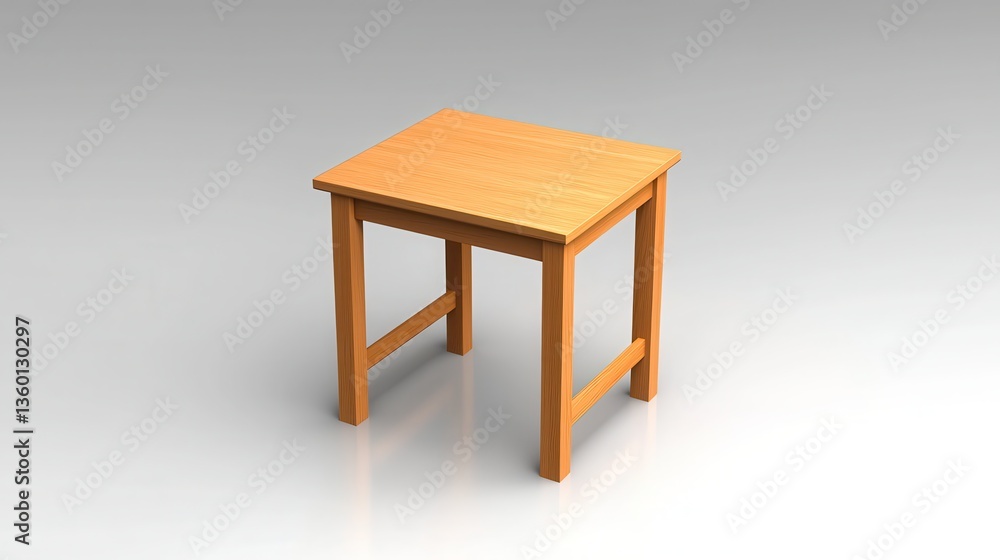 Fototapeta premium Simple Wooden Table Perfect for Home Office or Study Room A Versatile and Stylish Small Table Design