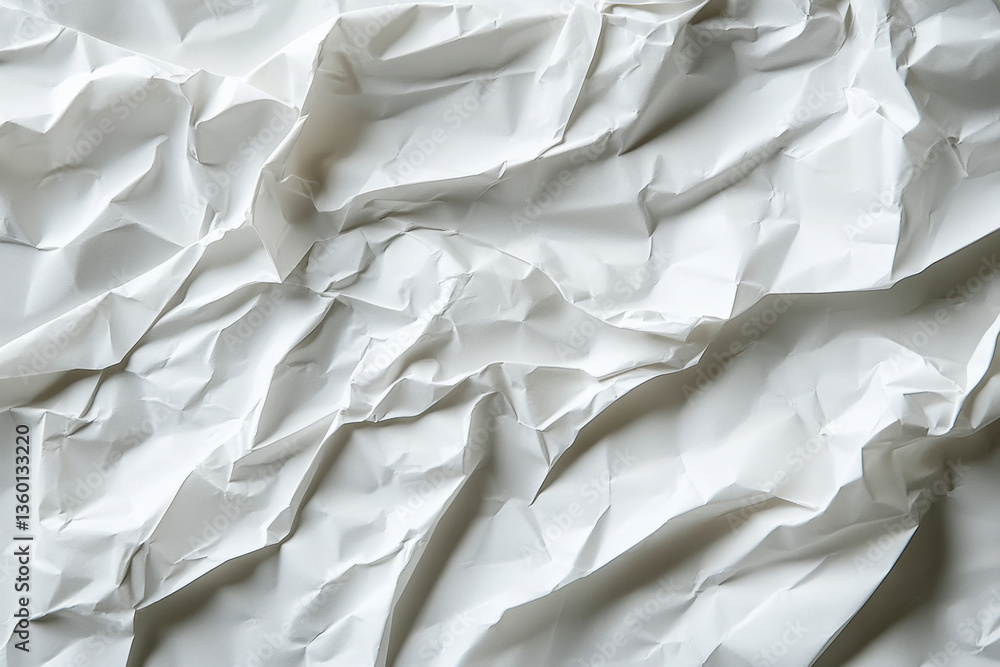 Fototapeta premium Crumpled paper background with soft, diffused lighting, creating a textured and visually interesting surface.