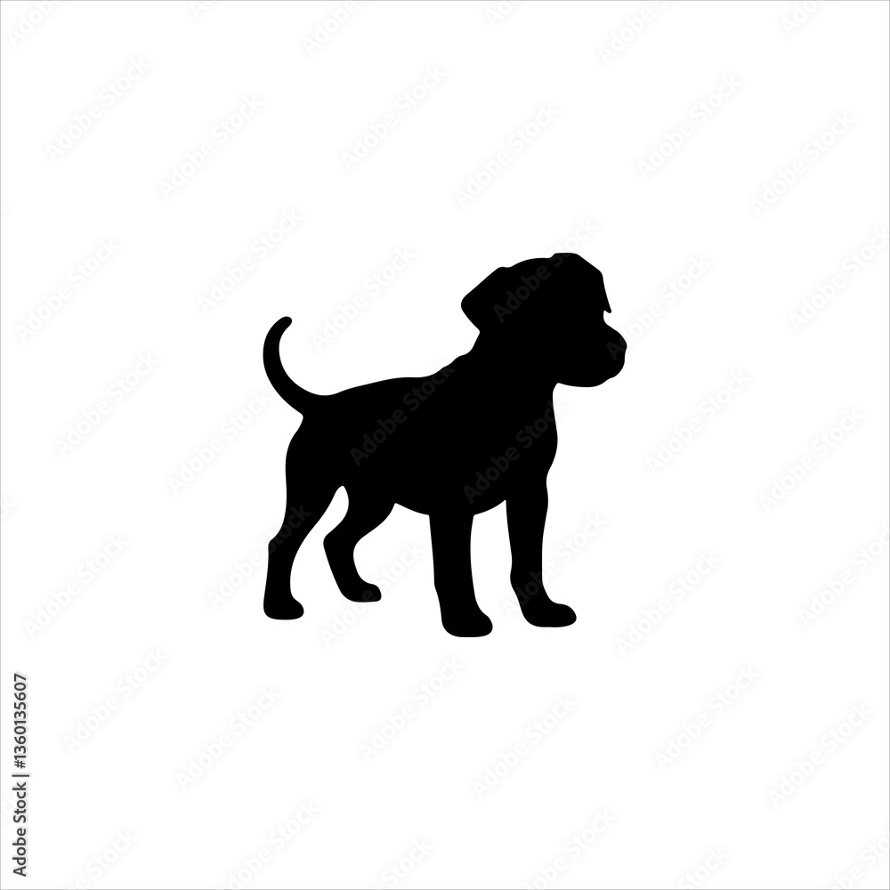 Puppy silhouette icon vector flat design. Puppy silhouette icon vector flat design.