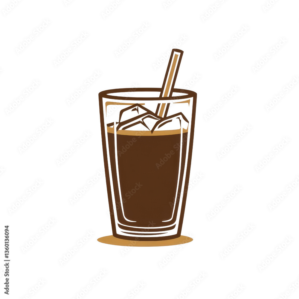 Refreshing Iced Coffee: A tempting glass of iced coffee, with ice cubes and a straw, embodies the essence of refreshment and simple pleasure. Refreshing Iced Coffee: A tempting glass of iced coffee, with ice cubes and a straw, embodies the essence of refreshment and simple pleasure.