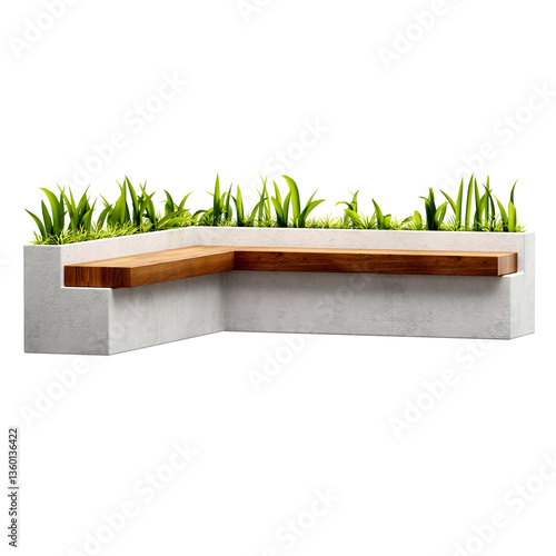 The Modern Street Bench with plant