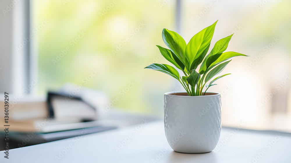minimalist workspace featuring clean desk and single green plant adds refreshing touch minimalist workspace featuring clean desk and single green plant adds refreshing touch