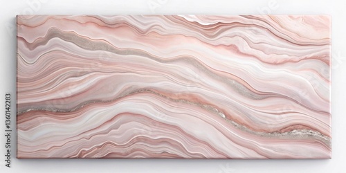 Elegant Blush and Silver Swirl Canvas Print A Luxurious Home Decor Piece