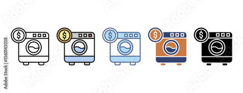 Laundering icon with multiple style