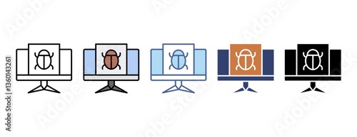 Debugging icon with multiple style