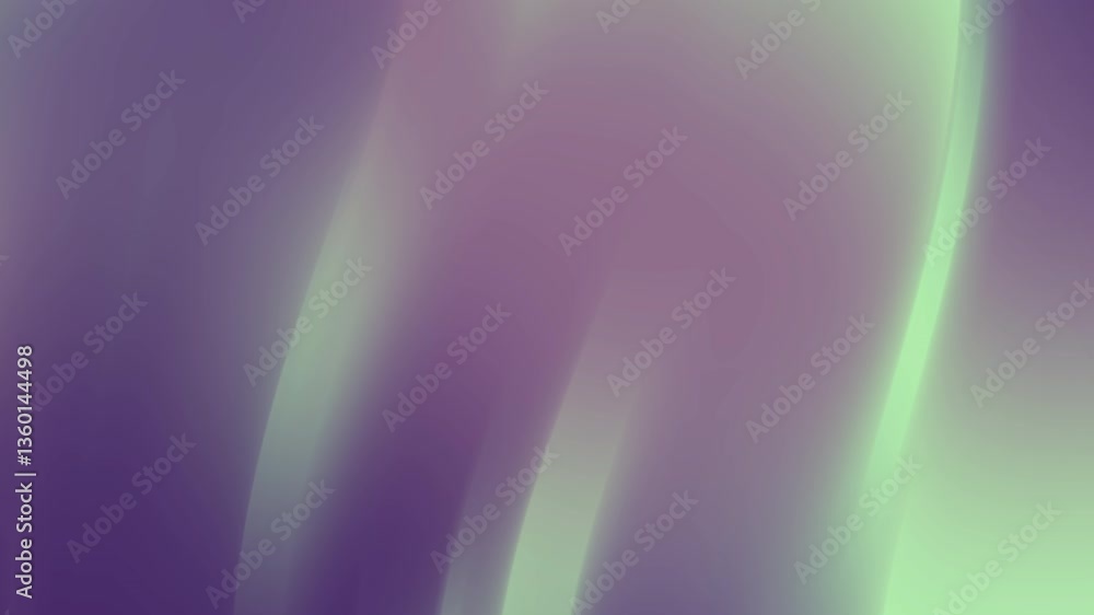 Abstract Soft Green and Purple Gradient Background with Smooth Flowing Waves