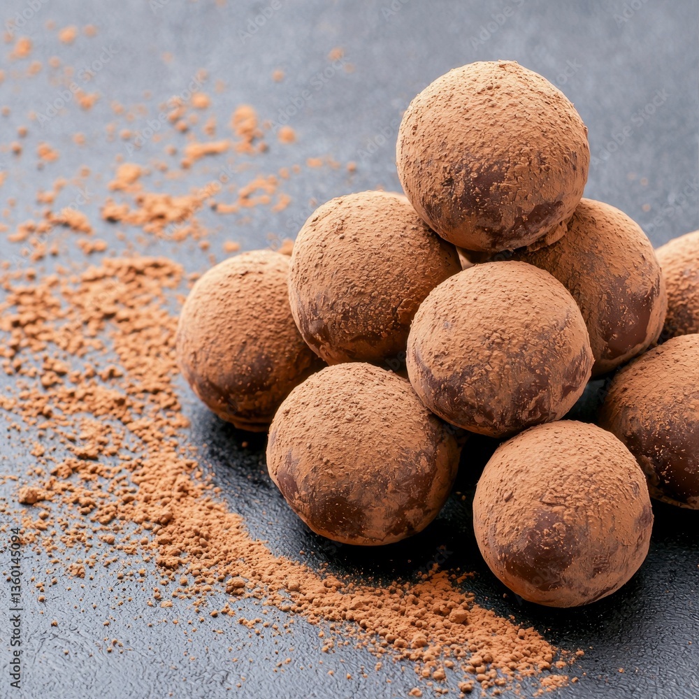 Dark Chocolate Truffles Dusted with Cocoa Powder Dark Chocolate Truffles Dusted with Cocoa Powder