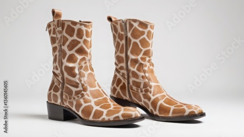 women's boots made of giraffe leather
