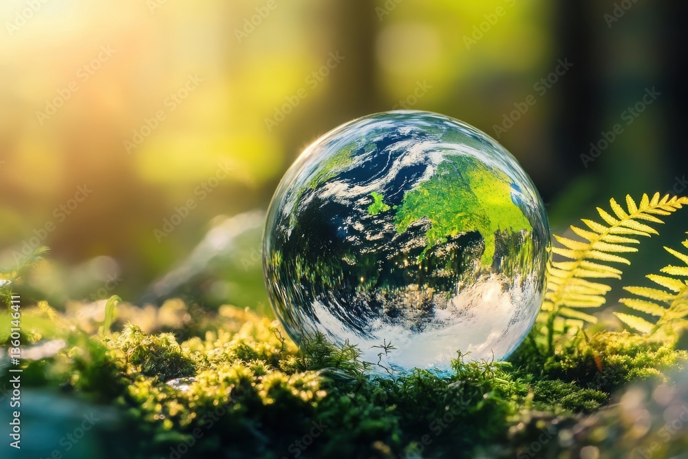 Delicate glass globe with earth inside cradled in hands symbolizing global awareness and environmental conservation Delicate glass globe with earth inside cradled in hands symbolizing global awareness and environmental conservation
