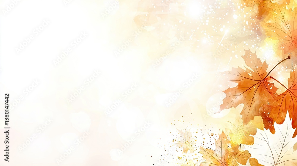 Autumn leaves bokeh background, soft light, nature scene, perfect for a greeting card Autumn leaves bokeh background, soft light, nature scene, perfect for a greeting card