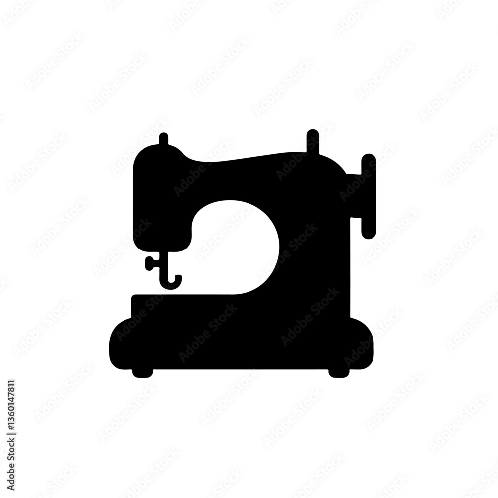 Manual sew machine silhouette icon vector design. Manual sew machine silhouette icon vector design.