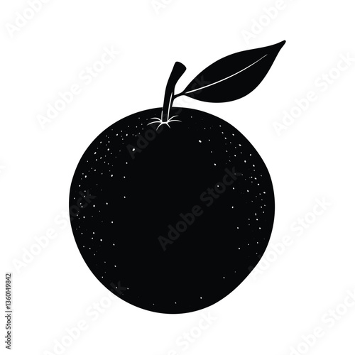 Clementine Fruit Of Black Vector Illustration Silhouette Isolated
